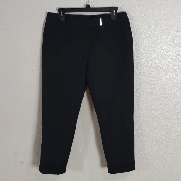 White House Black Market Black Slim Crop Pants, Size 10. - Picture 1 of 16
